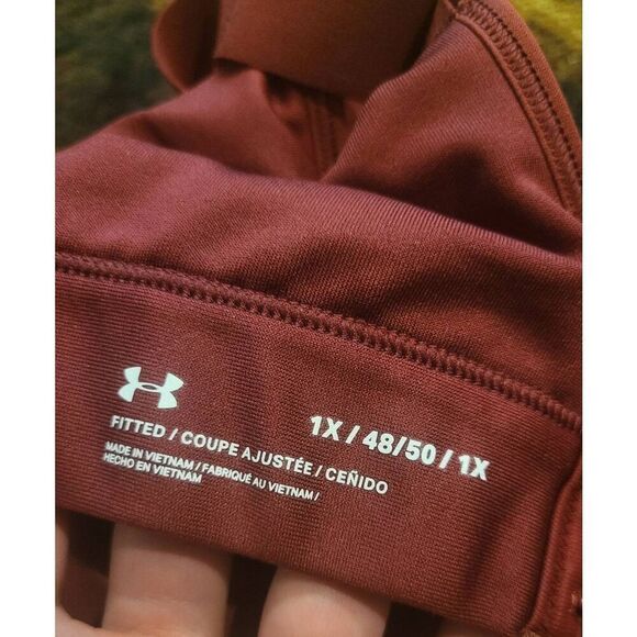 Under Armour Sports Bra Women's 1X Burgundy Continuum High Impact Racerback - Picture 6 of 6